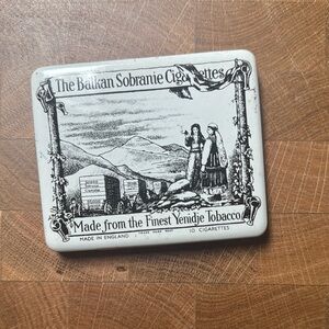 Balkan Sobranie Vintage Cigarette Tin Black and White